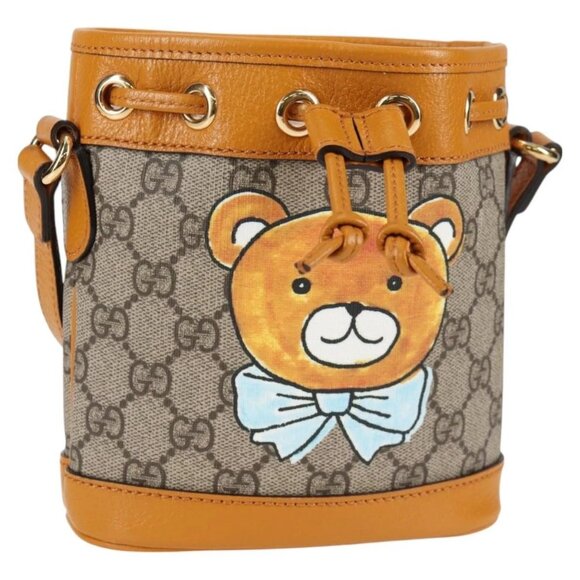 GUCCI GG Supreme Shoulder Bag PVC Beige Gold - Picture 1 of 16